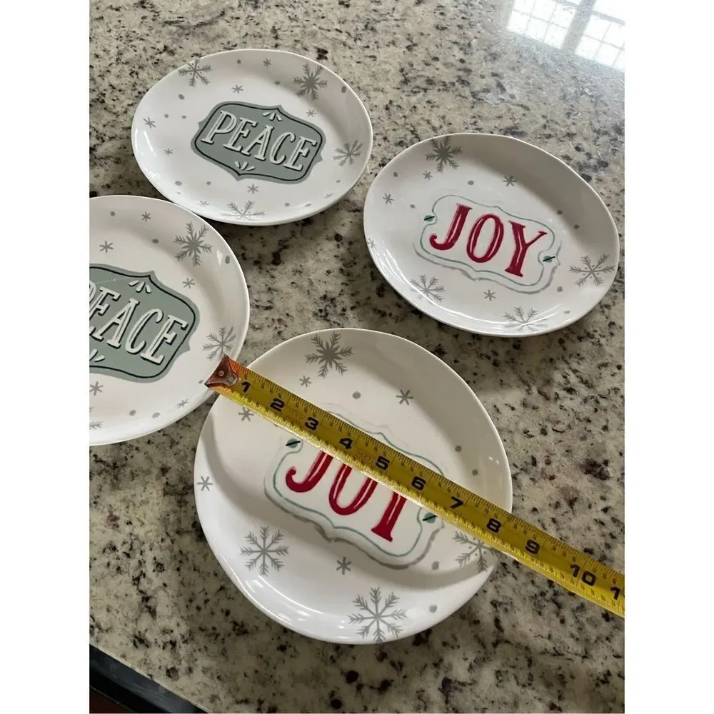 Holiday Salad‎ Plates. 4 total. Peace/Joy
